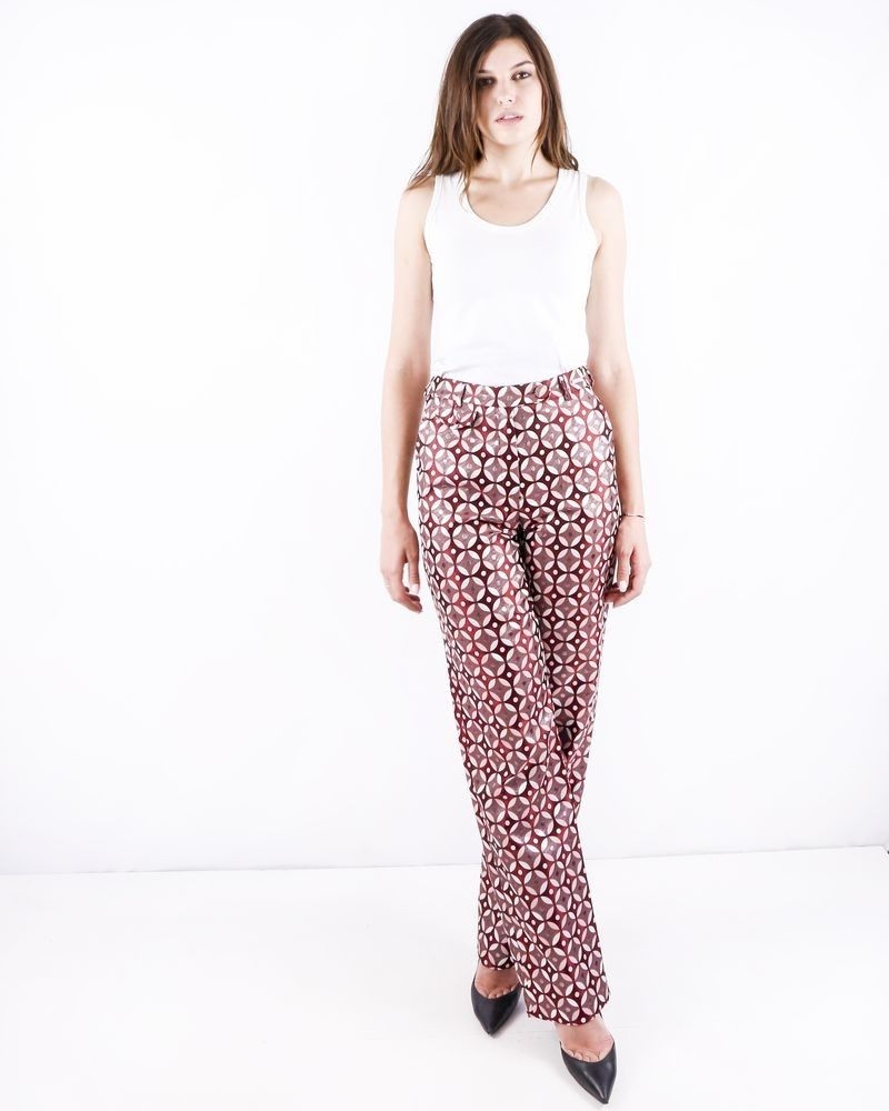 Pantalon de smocking vieux rose à motif géométrique John Richmond 