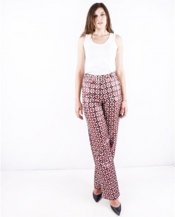 Pantalon de smocking vieux rose à motif géométrique John Richmond 