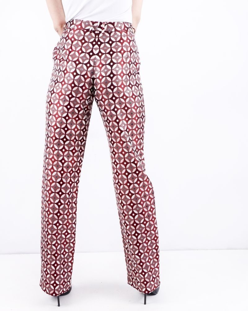 Pantalon de smocking vieux rose à motif géométrique John Richmond 