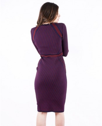 Robe moulante en maille bordeaux stretch Antonino Valenti 