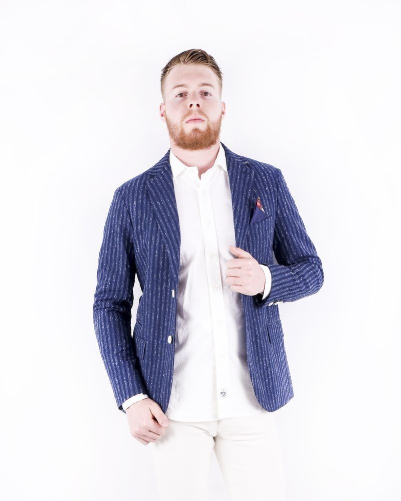 Veste en coton rayé bleu GH 