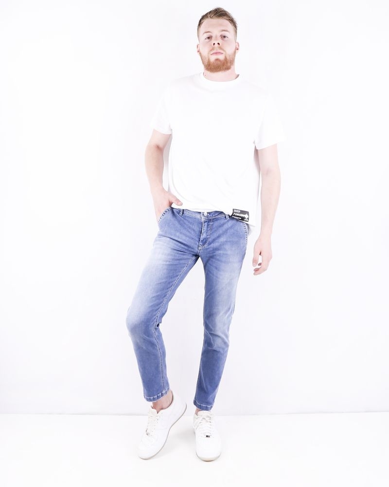 Jean skinny en coton bleu 