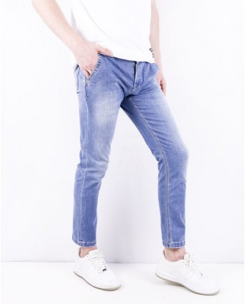 Jean skinny en coton bleu 