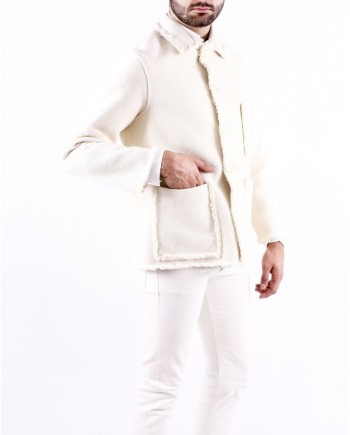 Veste homme en coton tressés façon osier beige Maison Flaneur 