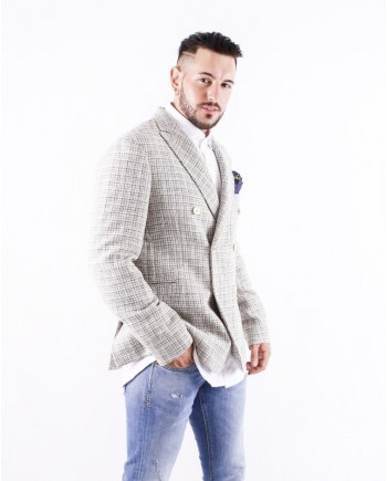 Veste croisée façon tweed beige GH 