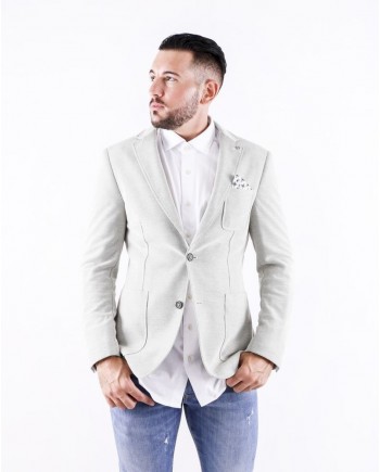 Veste en coton piqué beige Blue Industry 