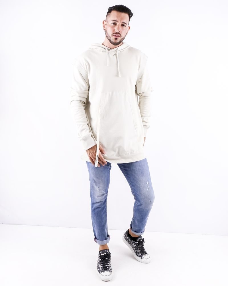 Sweat à capuche beige à poche kangourou Damir Doma 