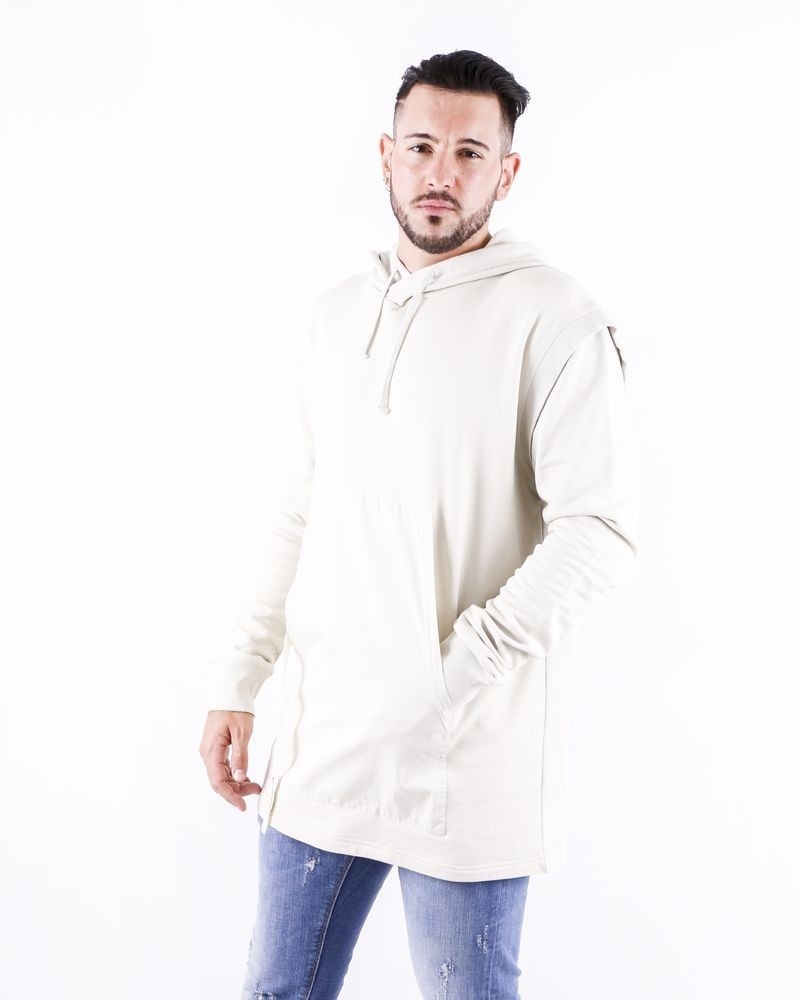 Sweat à capuche beige à poche kangourou Damir Doma 