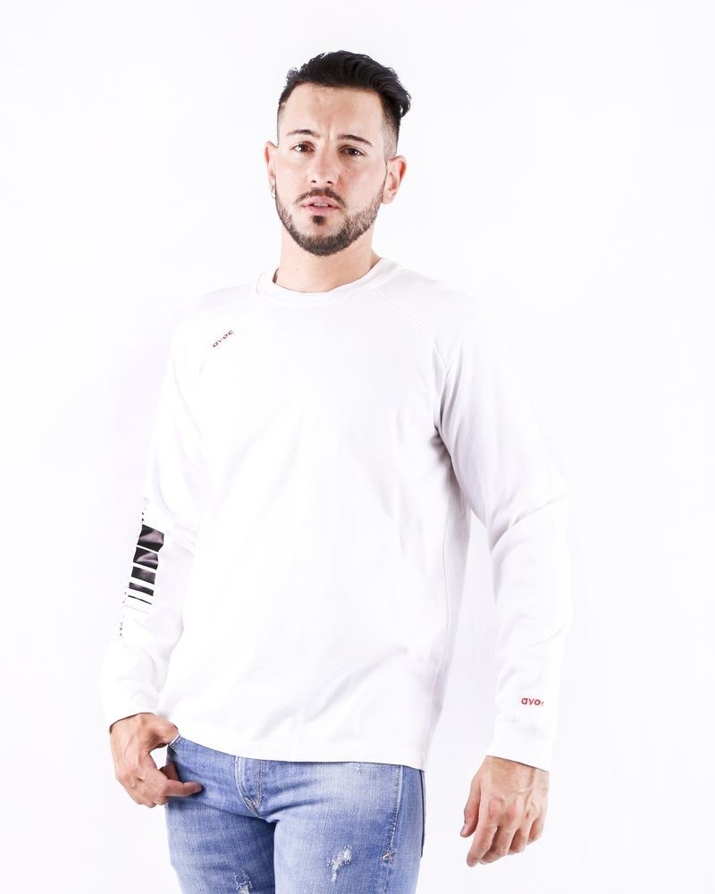 Sweat en coton blanc à flocage fantaisie Avoc 