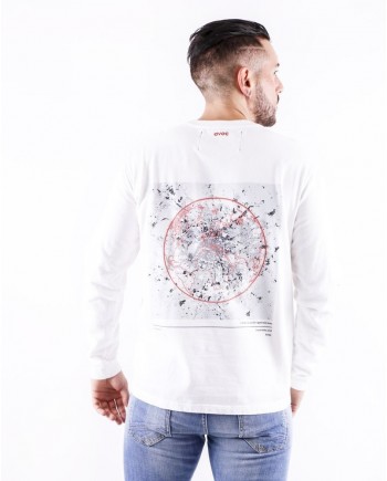 Sweat en coton blanc à flocage fantaisie Avoc 