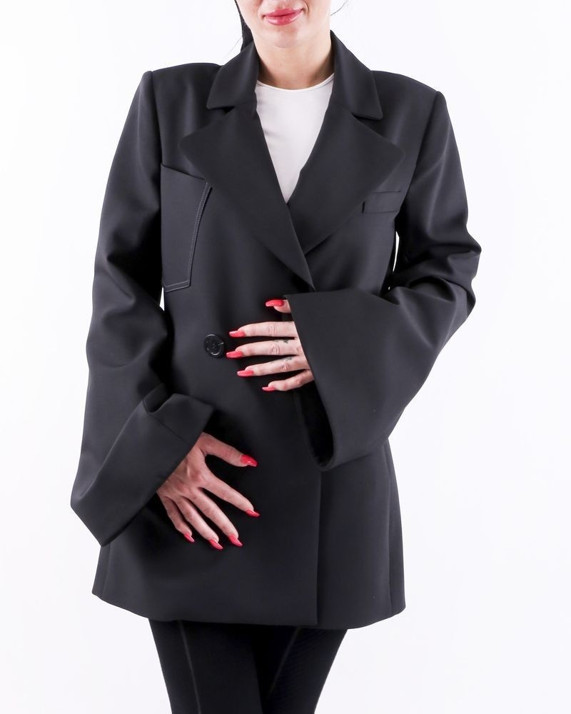 Veste oversize noir à boutons croisés Ellery 