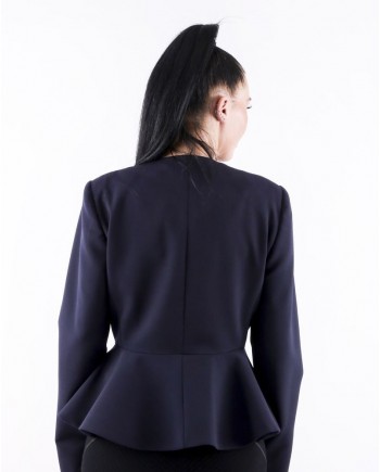 Veste en laine bleue à péplum Stella McCartney 