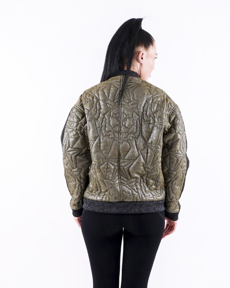 Bombers en brocart matelassé vert Just Cavalli 