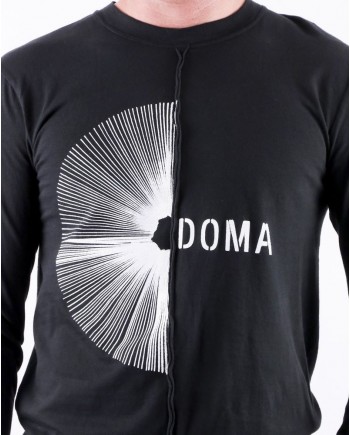 T shirt asymétrique noir à logo Damir Doma 