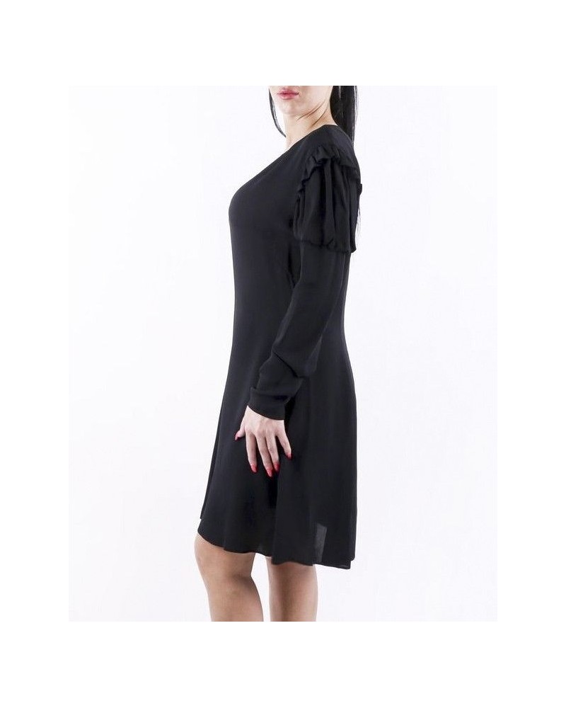 Robe en crêpe noir à manches fantaisies Alberta Ferretti 