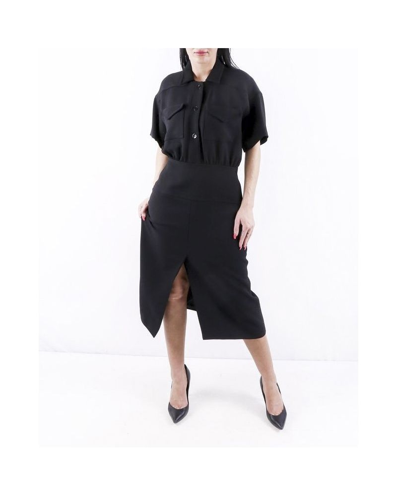 Robe tailleur en laine noir à poche cargo Courrèges 