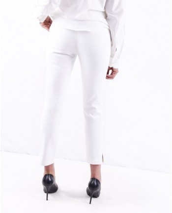 Pantalon fuseau en crêpe blanche Misha 