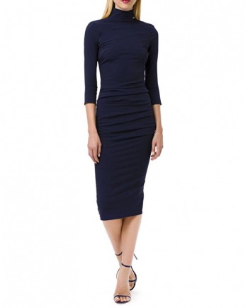 Robe en tissu bi élastique bleu froncé Elisabetta Franchi 