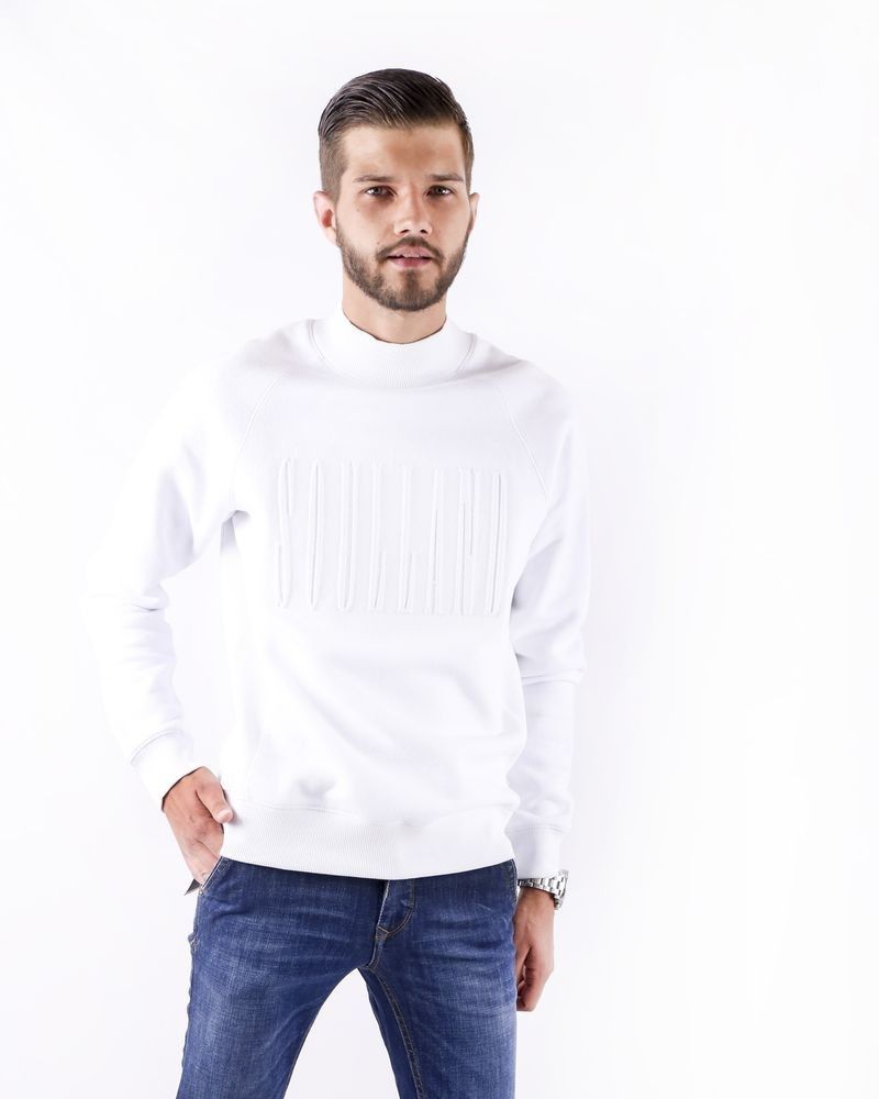 Sweat en coton blanc à logo 3D Soulland 