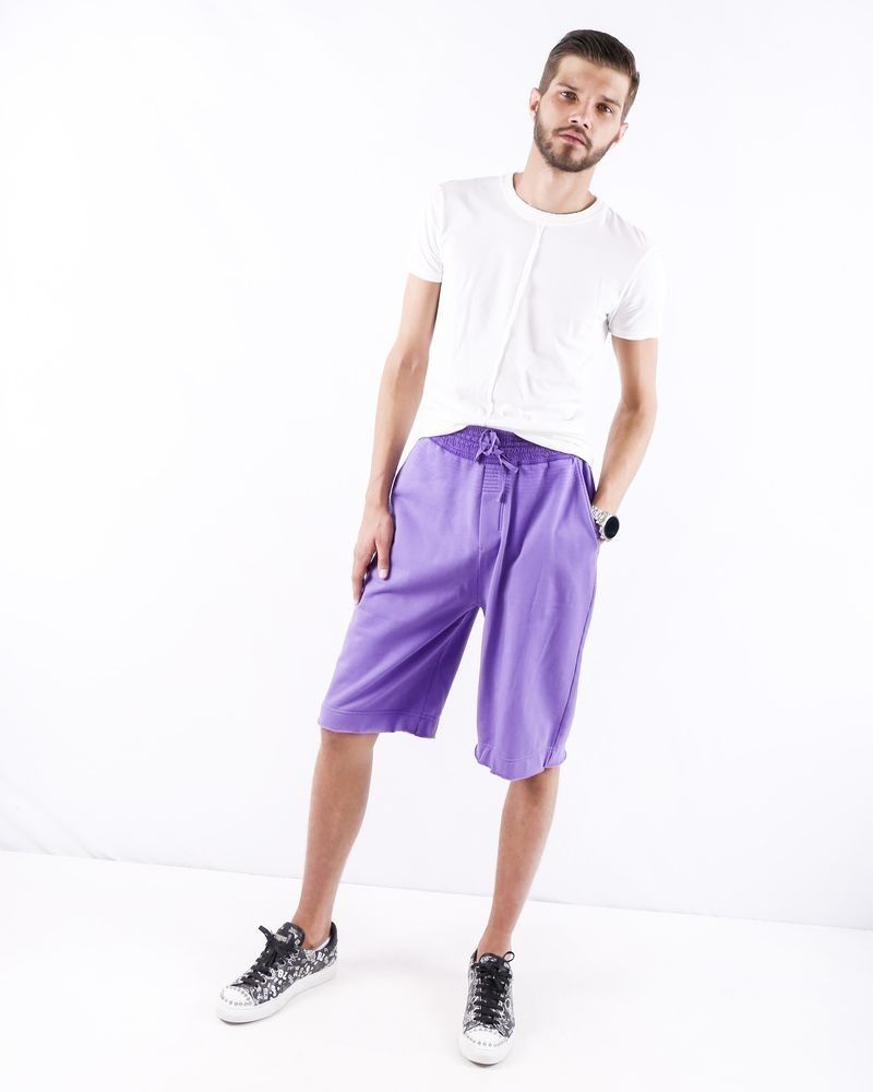 Short smocké en coton violet Damir Doma 