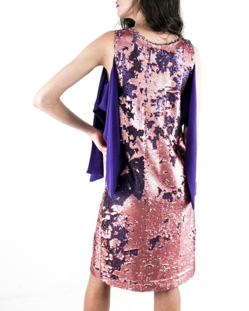 Robe tailleur à sequins réversibles violet Maesta 