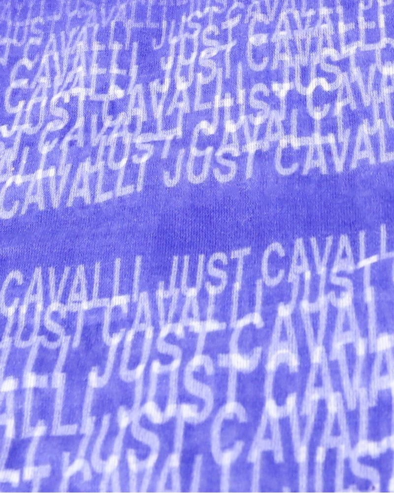 Foulard en coton violet bleuté Just Cavalli 