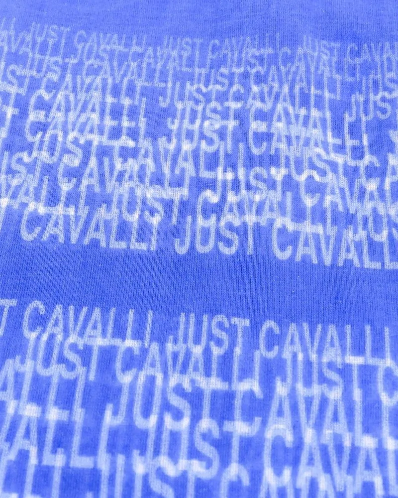 Foulard à imprimé logos bleu Just Cavalli 