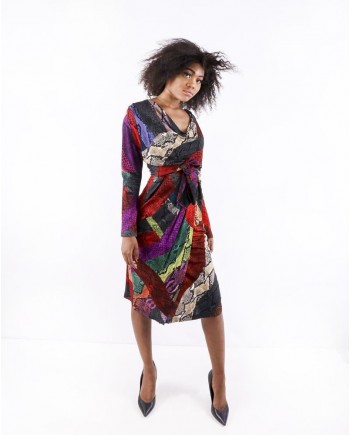 Robe en viscose multicolore à imprimé animal Just Cavalli 