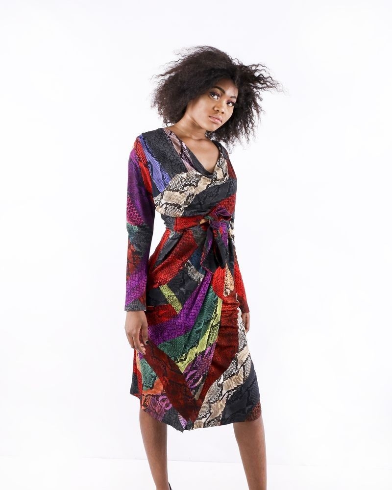 Robe en viscose multicolore à imprimé animal Just Cavalli 