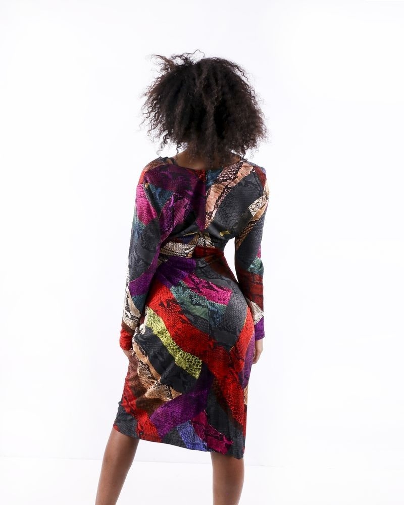 Robe en viscose multicolore à imprimé animal Just Cavalli 