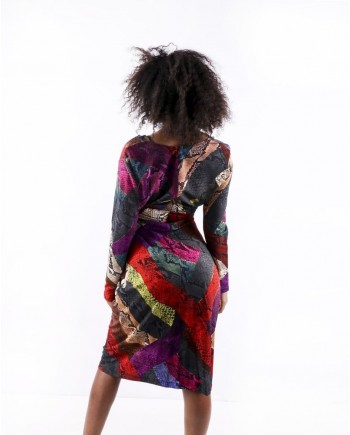 Robe en viscose multicolore à imprimé animal Just Cavalli 