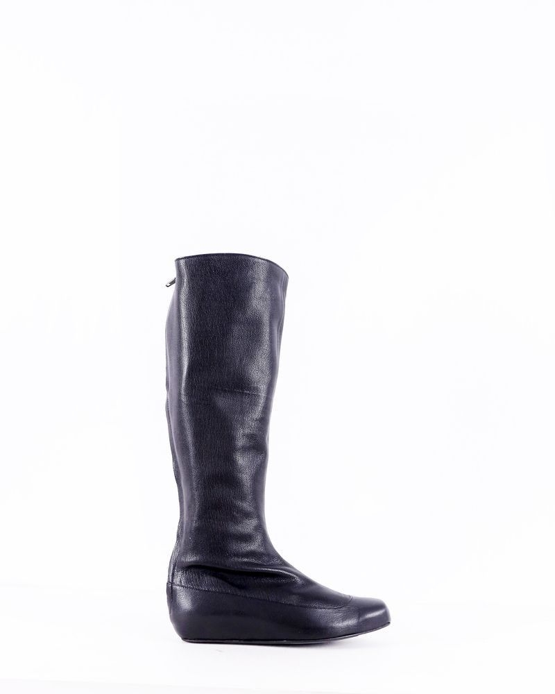 Bottes en cuir irisé noir Lanvin 