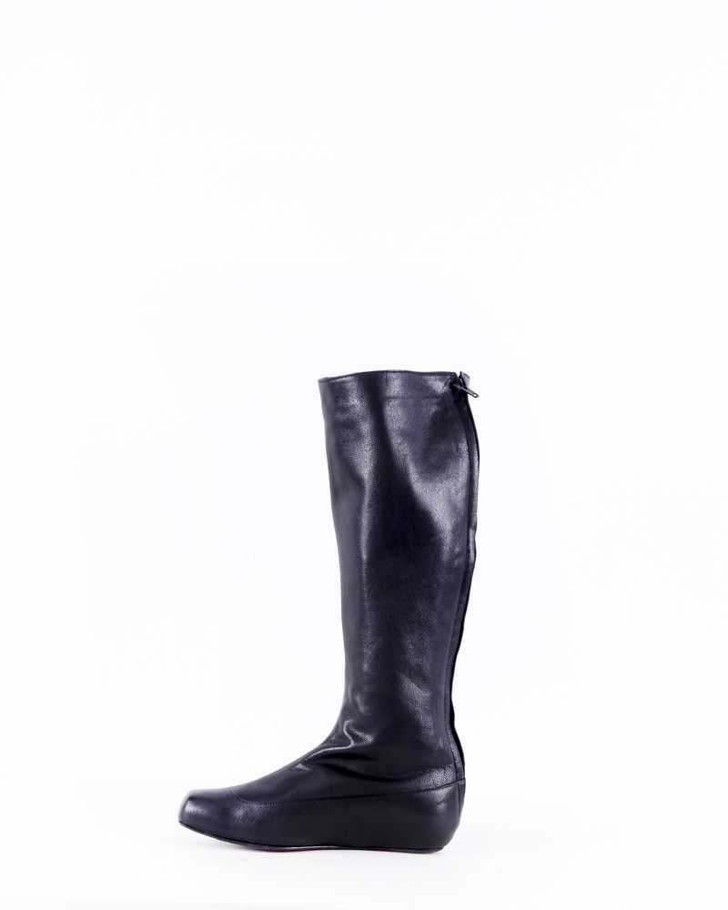 Bottes en cuir irisé noir Lanvin 