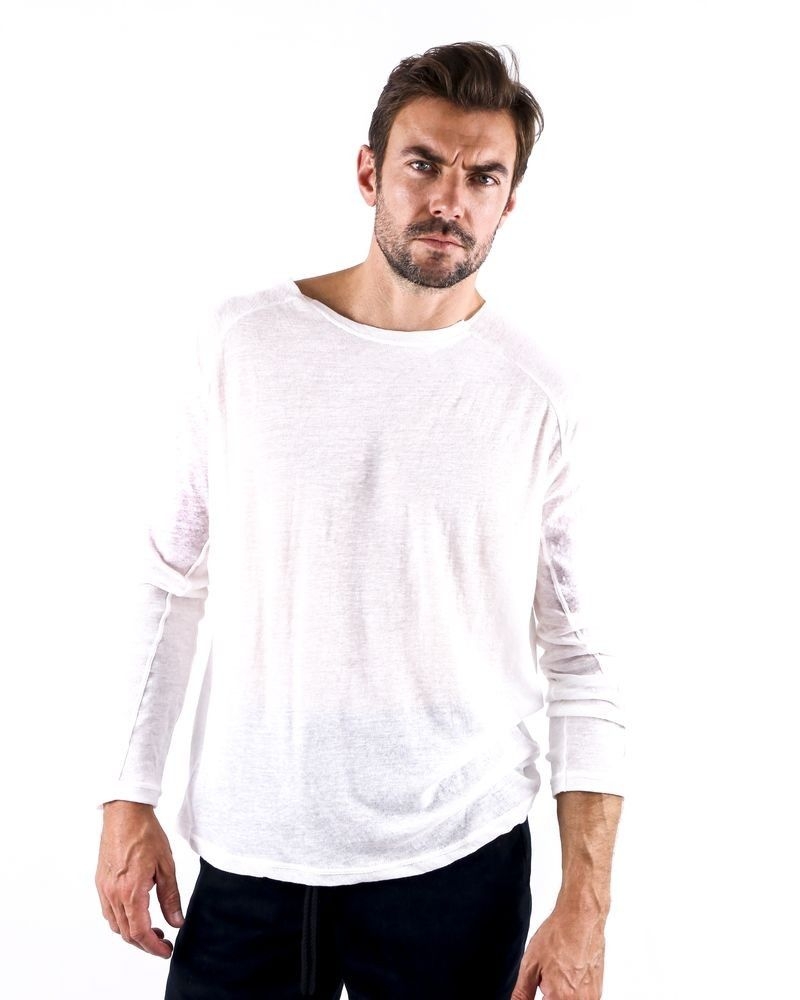 T-shirt oversize en coton chiné blanc Isabel Benenato 