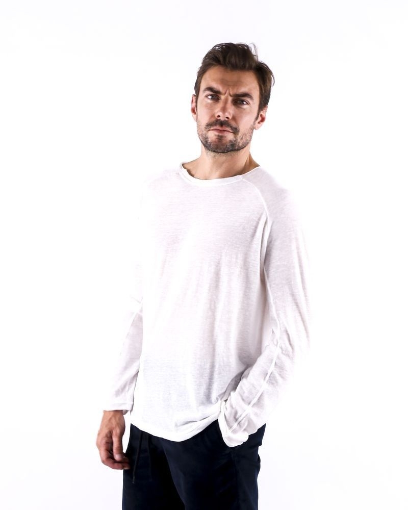 T-shirt oversize en coton chiné blanc Isabel Benenato 