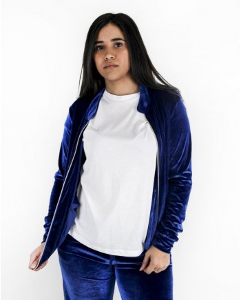 Veste de jogging en velours bleu Versace 