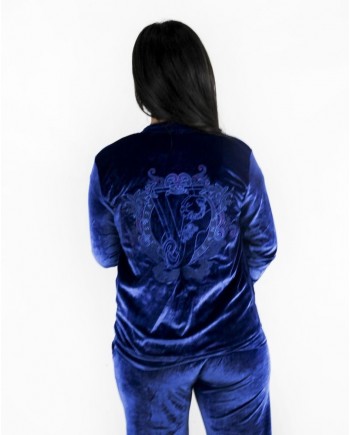 Veste de jogging en velours bleu Versace 