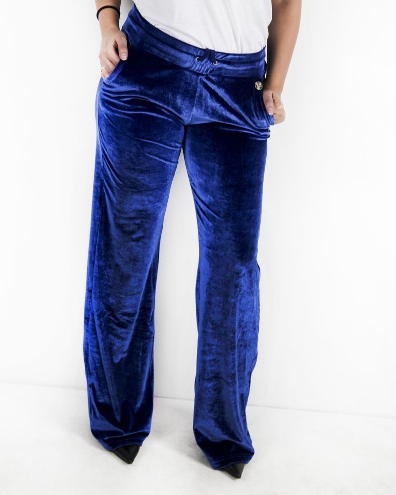 Pantalon de jogging en velours bleu Versace 