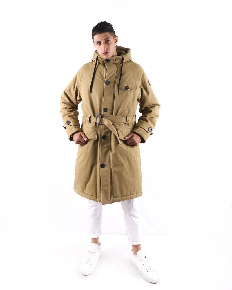 Parka longue fourrée beige ceinturé Oof Wear 