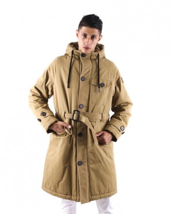 Parka longue fourrée beige ceinturé Oof Wear 