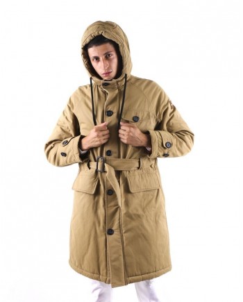 Parka longue fourrée beige ceinturé Oof Wear 