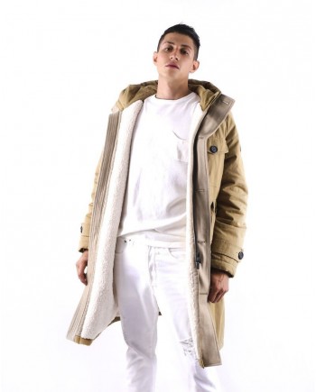 Parka longue fourrée beige ceinturé Oof Wear 