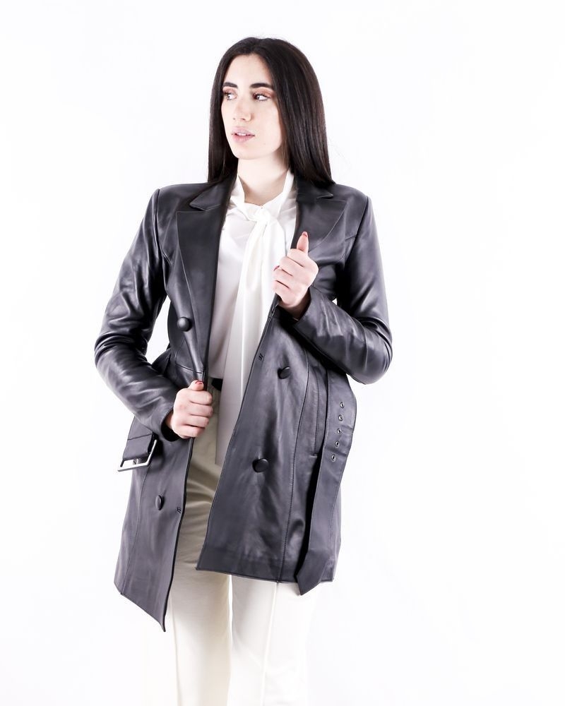 Veste en cuir noir Misha collection 