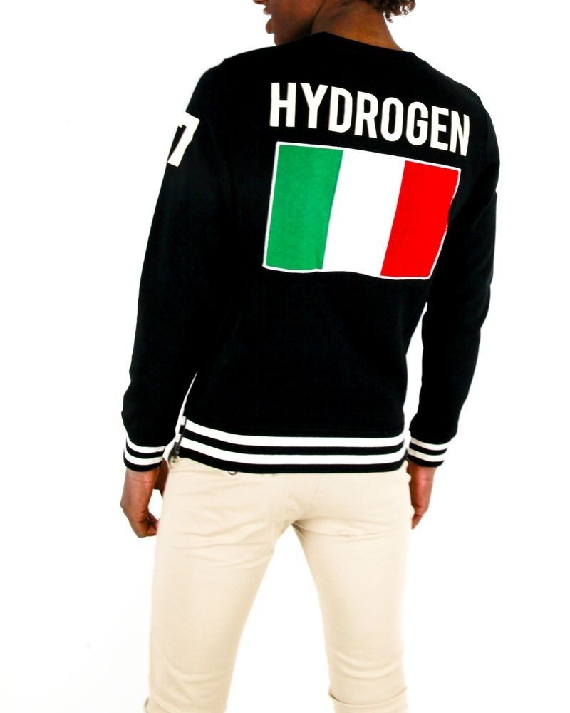 Sweat noir à flocage drapeau italien Hydrogen 