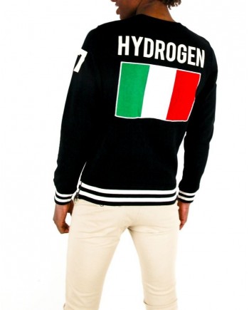 Sweat noir à flocage drapeau italien Hydrogen 