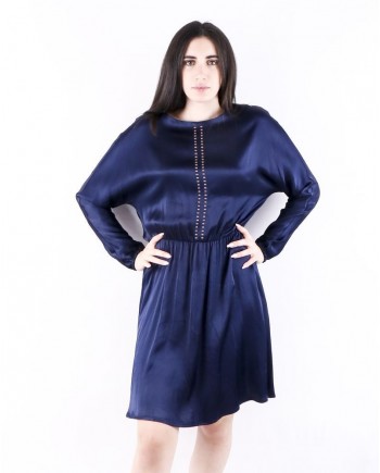 Robe empire en satin clouté bleu SVNTY 