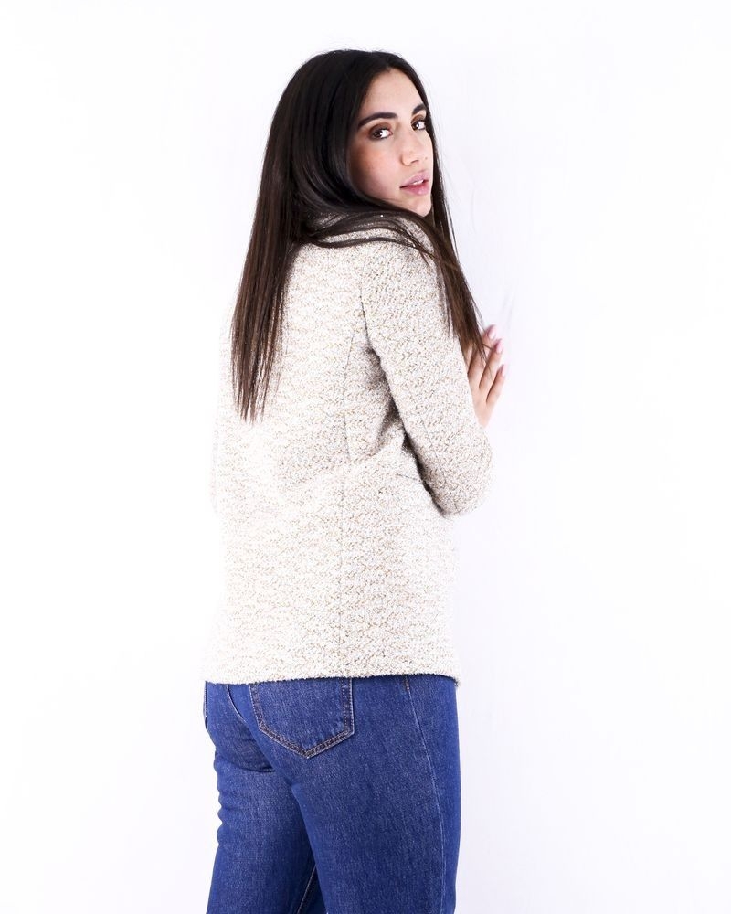 Veste en tweed lamé beige Momoni 