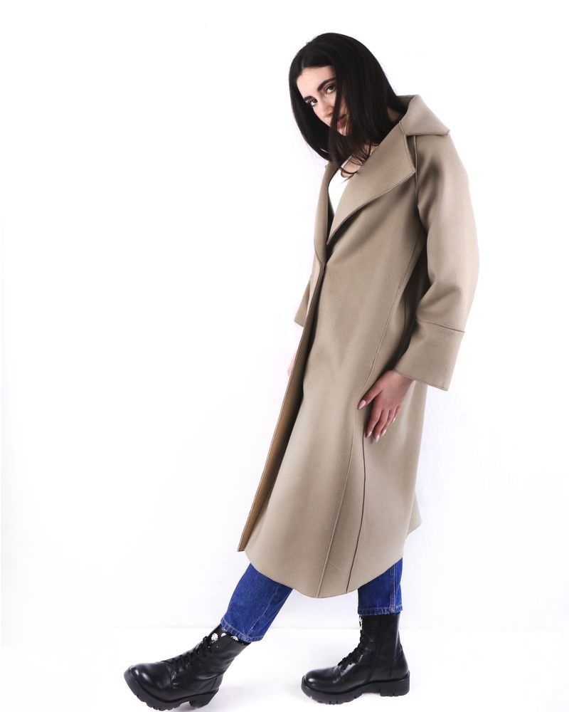 Manteau oversize en laine beige Forte Forte 