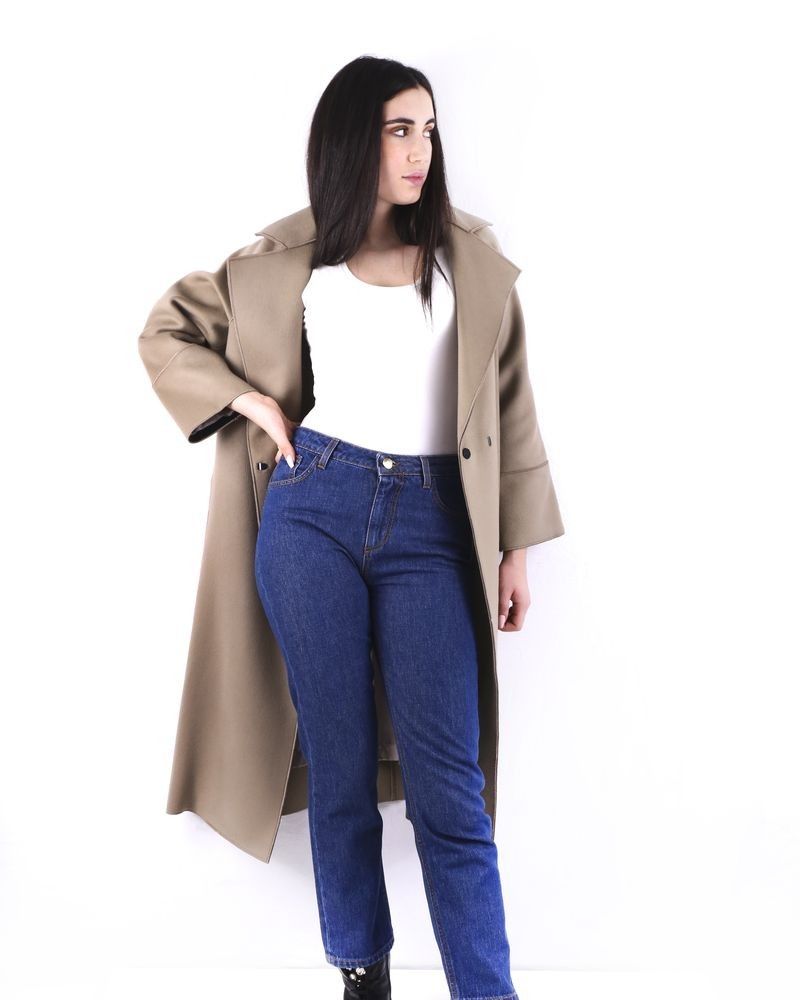 Manteau oversize en laine beige Forte Forte 