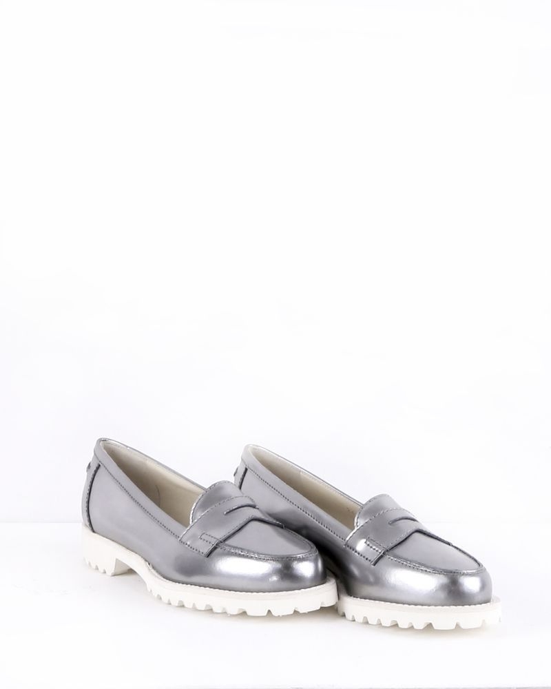 Mocassins en cuir argent Antonio Barbato 